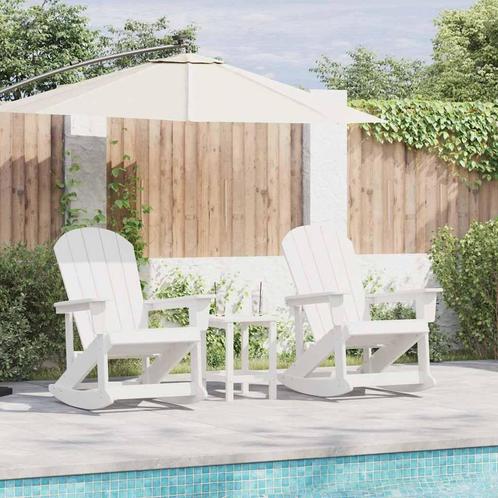 vidaXL Tuin Lounge Set 3 pcs Wit HDPE, Tuin en Terras, Tuinsets en Loungesets, Loungeset, Nieuw, Verzenden