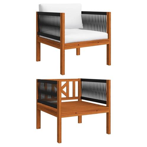 vidaXL Tuinstoel met kussen massief acaciahout, Tuin en Terras, Tuinsets en Loungesets, Nieuw, Hardhout, Verzenden