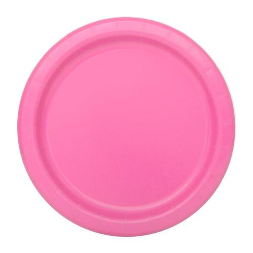 Fuchsia Borden Rond 17,5cm 8st, Hobby en Vrije tijd, Feestartikelen, Nieuw, Verzenden