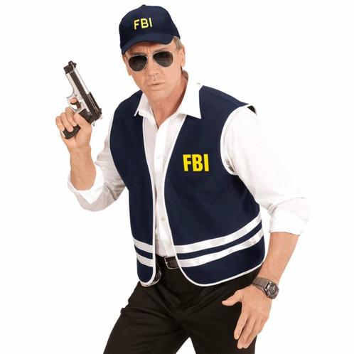 Zwarte FBI cap met vest volwassen, Kleding | Heren, Carnavalskleding en Feestkleding, Nieuw, Ophalen of Verzenden