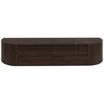 Aura curved TV-Meubel zwevend walnut 180 cm, Overige materialen, 150 tot 200 cm, Nieuw, Ophalen of Verzenden