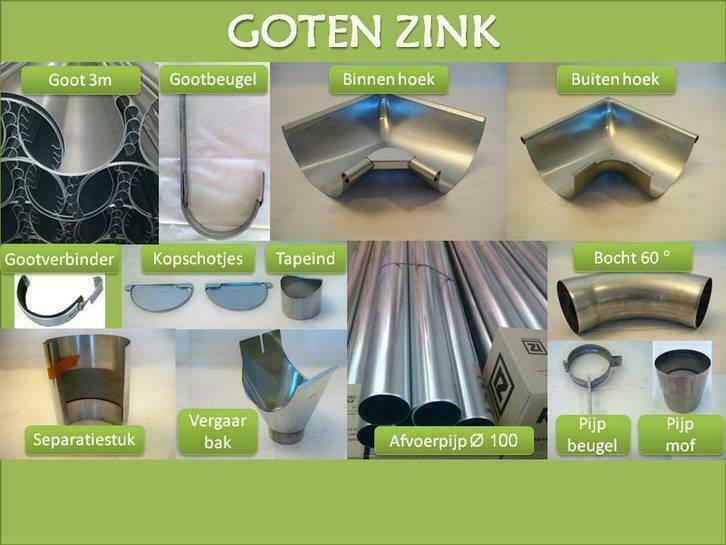 ++ Dakgoot zonder solderen zink en koper scherpe prijzen ++, Doe-het-zelf en Verbouw, Buizen en Afvoer, 2 tot 4 meter, 80 mm of meer