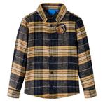 vidaXL Kindershirt geruit 104 geel en zwart, Verzenden, Nieuw