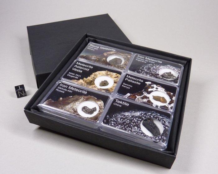 Meteoriet Starter Collectie 5 Meteorieten + 1 Tektiet - Deel, Verzamelen, Mineralen en Fossielen