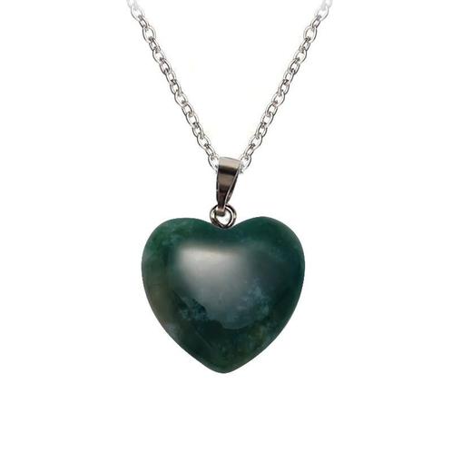 Fako Bijoux® - Ketting - Hart Natuursteen - 20x20mm -, Sieraden, Tassen en Uiterlijk, Kettingen, Verzenden