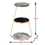 [en.casa] Bijzettafel Sipoo 74x46x37cm marmer wit en marmer
