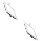 LED Downlight Slim 2 Pack - Inbouw Vierkant 12W -, Huis en Inrichting, Lampen | Spots, Metaal of Aluminium, Nieuw, Ophalen of Verzenden