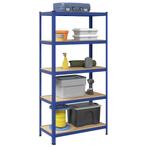 vidaXL Opbergrek 5-laags staal & bewerkt hout blauw, Huis en Inrichting, Kasten | Stellingkasten, Verzenden, Nieuw