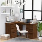 vidaXL Hoekbureau 145x100x76 cm bewerkt hout bruin, Huis en Inrichting, Bureaus, Verzenden, Nieuw