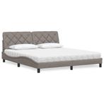 vidaXL Bed met matras stof taupe 180x200 cm, Huis en Inrichting, Slaapkamer | Bedden, Eenpersoons, Verzenden, Nieuw, 80 cm
