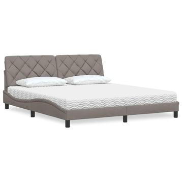 vidaXL Bed met matras stof taupe 180x200 cm beschikbaar voor biedingen