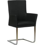 Set van 4 zwarte leren eetkamerstoelen Nina, Huis en Inrichting, Stoelen, Overige kleuren, Set van 4 zwarte leren eetkamerstoelen Nina past perfect in uw interieur als u woonstijl:  is.