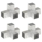 vidaXL Paalverbindingen 4 st X-vorm 81x81 mm gegalvaniseerd, Verzenden, Nieuw