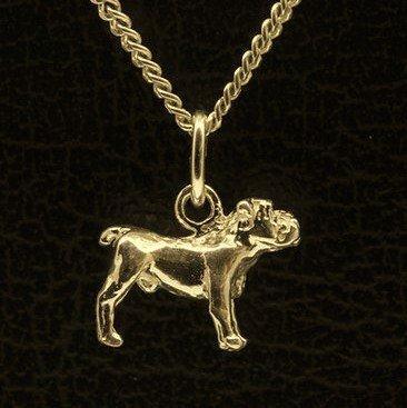 Gouden Old English Bulldog ketting hanger - klein, Sieraden, Tassen en Uiterlijk, Kettinghangers, Verzenden