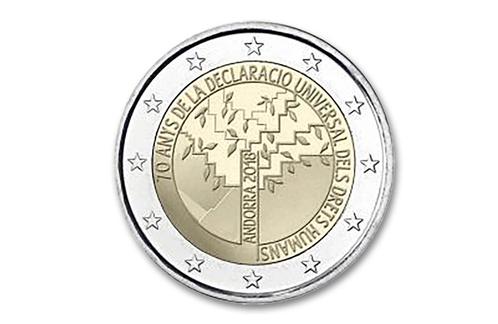 2 euro 70 jaar Mensenrechten 2018 - Andorra, Postzegels en Munten, Munten | Europa | Euromunten, Verzenden