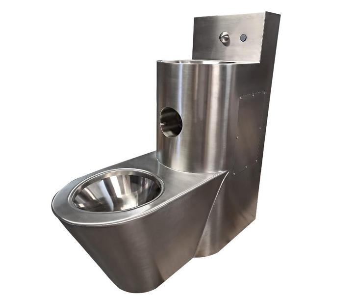 Toilet- en wastafelcombinatie RVS HorecaTraders, Zakelijke goederen, Horeca | Meubilair en Inrichting, Verzenden