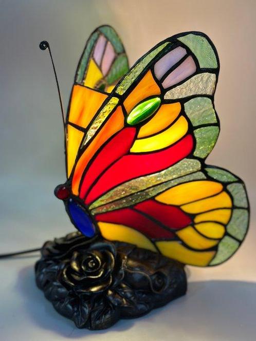 Lamp - Glas - Vlinder glazen lamp, Antiek en Kunst, Kunst | Designobjecten