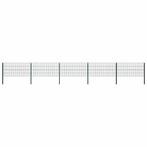 vidaXL Schuttingpaneel met palen ijzer 867x80 cm groen, Tuin en Terras, Schuttingen, Verzenden, Nieuw, IJzer, Minder dan 1 meter