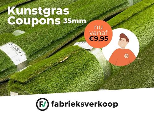 Kunstgras Coupons 35mm, Slechts €9,95 p/m², Tuin en Terras, Gras en Kunstgras, Kunstgras, Nieuw, Ophalen