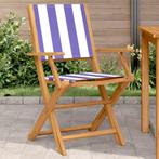 vidaXL Tuinstoelen 2 st massief acaciahout en stof blauw en, Tuin en Terras, Tuinstoelen, Verzenden, Nieuw, Hout