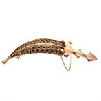 Gouden broche van Arabische dolk (mes, dolk broche) (mes), Ophalen of Verzenden, Gebruikt, Overige kleuren, Goud