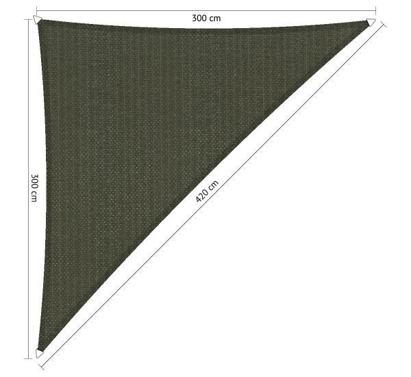 Premium schaduwdoek 3x3x4.2m driehoek waterdoorlatend De..., Tuin en Terras, Schaduwdoeken