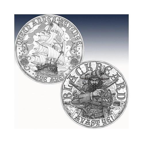 Wereld. Silver medal ND Blackbeard - Pirate Series, 1 Oz, Postzegels en Munten, Munten | Europa | Niet-Euromunten