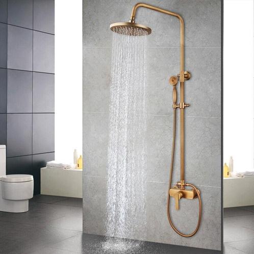 Bambuk doucheset 200 MM douchekop nostalgisch brons afgewerk, Doe-het-zelf en Verbouw, Sanitair, Nieuw, Verzenden