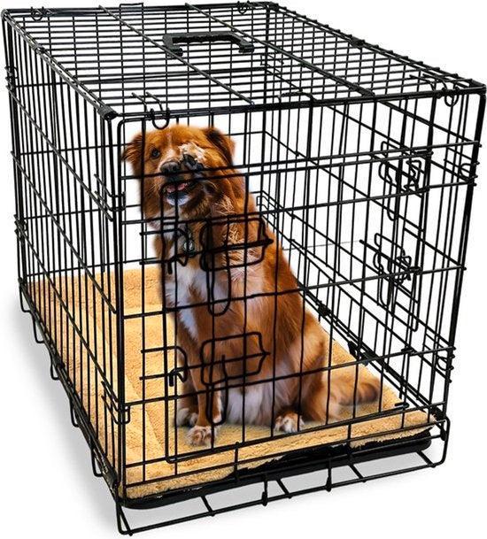 2dekans | GoPets Hondenbench – Opvouwbaar, 2 Deuren, Incl., Dieren en Toebehoren, Hondenhokken, Zo goed als nieuw, Ophalen of Verzenden