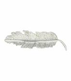Haarspeld Patentspeld Veervorm 7cm – Metaal Feather – Zilver, Nieuw