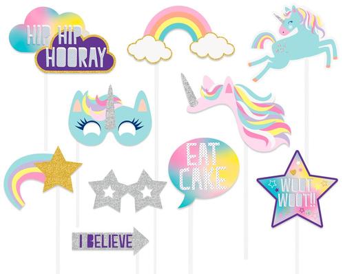 Unicorn Foto Props 10st, Hobby en Vrije tijd, Feestartikelen, Nieuw, Verzenden
