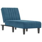 Chaise longue fluweel blauw (Poef, Stoelen, Interieur), Verzenden