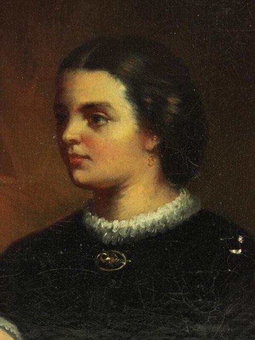 Europese school (XIX), Naar - 19de-eeuws dames portret van, Antiek en Kunst, Kunst | Schilderijen | Klassiek