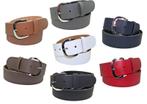 Soepele leren dames riemen 4 cm. breed met ronde gesp, Verzenden, Nieuw
