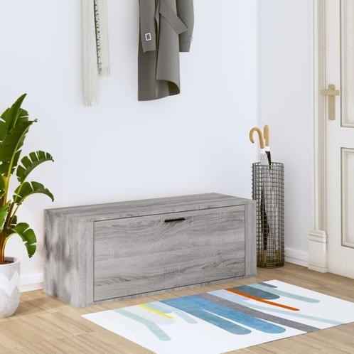 vidaXL Wandschoenenkast 100x35x38 cm bewerkt hout grijs, Huis en Inrichting, Kasten | Schoenenrekken, Nieuw, Verzenden