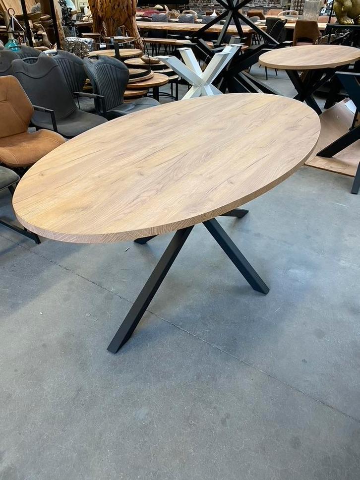 Ronda eettafel, smoked oak, lamulux, Huis en Inrichting, Tafels | Eettafels, Nieuw, Metaal, Overige materialen