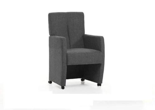 Eetkamerstoel Barcelona met armleuning - eetkamerstoelen..., Huis en Inrichting, Stoelen, Grijs, Nieuw, Stof