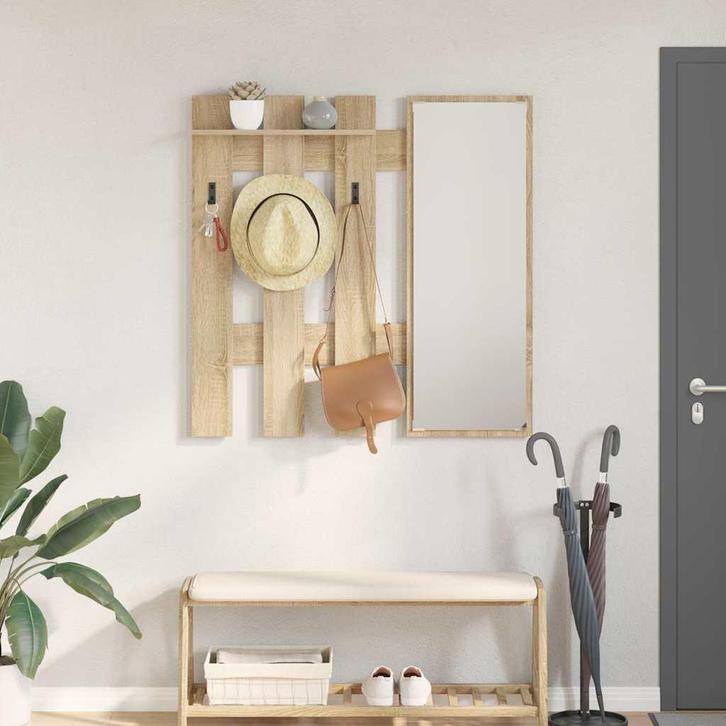 vidaXL Wandgemonteerde kapstok Sonoma eiken 100 x 10 x 100, Huis en Inrichting, Woonaccessoires | Wandplanken en Boekenplanken