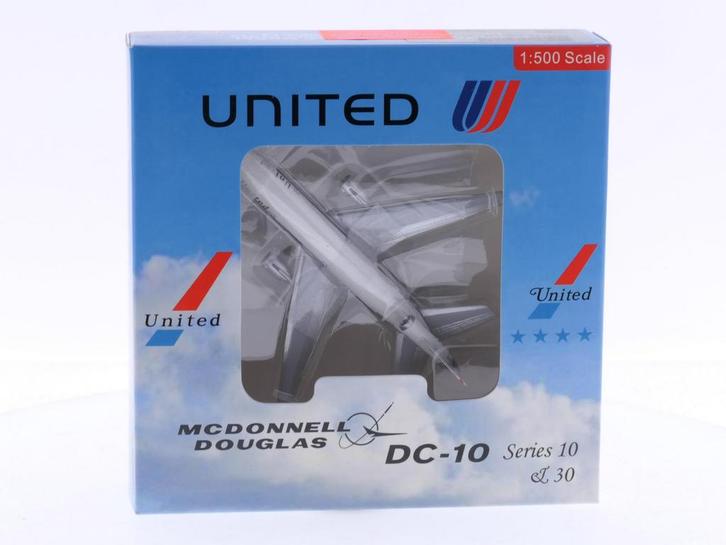 Schaal 1:500  AeroClassics - AC5014A United DC-10-10 DC..., Hobby en Vrije tijd, Modelbouw | Vliegtuigen en Helikopters, Gebruikt