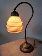 Bureaulamp - Gemarmerd glas, Antiek en Kunst