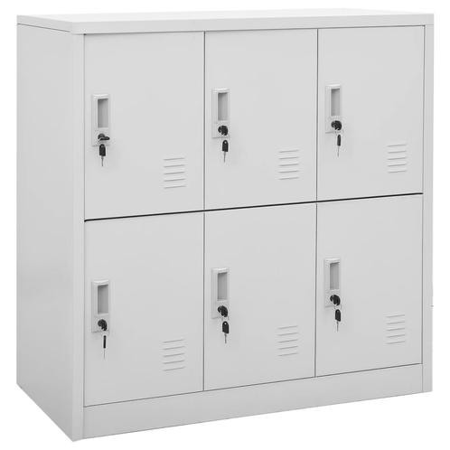 vidaXL Lockerkast 90x45x92,5 cm staal lichtgrijs, Huis en Inrichting, Kasten | Lockerkasten, Nieuw, Verzenden