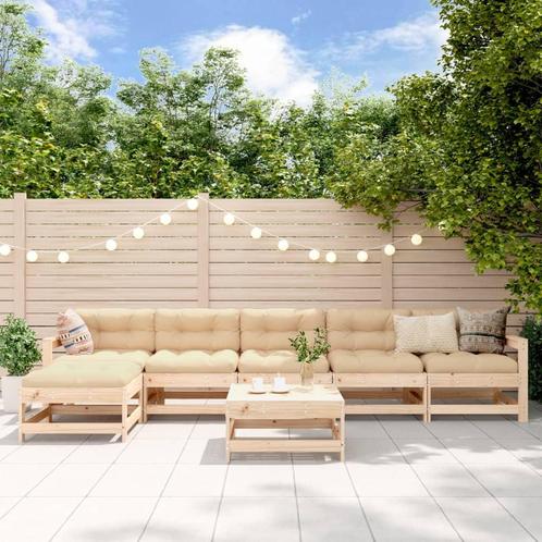 vidaXL 7-delige Loungeset massief grenenhout, Tuin en Terras, Tuinsets en Loungesets, Loungeset, Nieuw, 7 zitplaatsen, Verzenden
