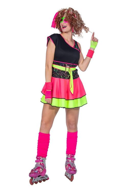 80s Jurkje Neon Dames Multikleur, Kleding | Dames, Carnavalskleding en Feestkleding, Nieuw, Ophalen of Verzenden