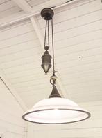 Pendellamp in hoogte verstelbaar - Plafondlamp - Messing, Antiek en Kunst, Curiosa en Brocante