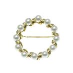 Mikimoto - Broche - 14 karaat Geel goud