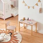 Kindertafel met kinderstoel Skjåk naturel en roze [en.casa], Kinderen en Baby's, Kinderkamer | Tafels en Stoelen, Verzenden, Nieuw