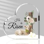 Hart van Epoxy met Kruis en Lam He is Risen 10*1 cm Pasen, Hobby en Vrije tijd, Ophalen of Verzenden, Nieuw