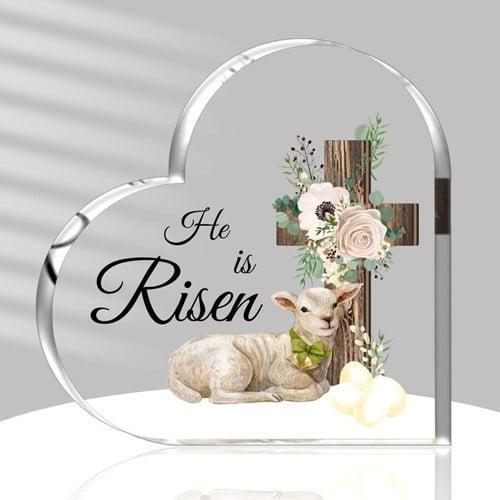 Hart van Epoxy met Kruis en Lam He is Risen 10*1 cm Pasen, Hobby en Vrije tijd, Knutselen, Nieuw, Ophalen of Verzenden