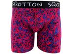 Boxershort - SQOTTON® - Criss Cross - Rood/Blauw, Verzenden