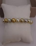 Armband Gouden en witte Zuidzeeparels - 8x9mm, Sieraden, Tassen en Uiterlijk, Armbanden, Nieuw